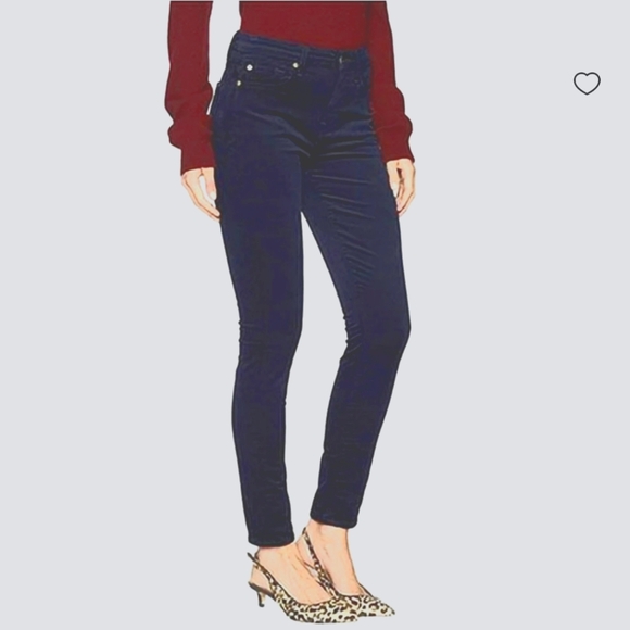 7FAM 7 for all Mankind Gwenevere Corduroy Jeans Super Skinny Ankle Dark NWOT - Picture 1 of 13